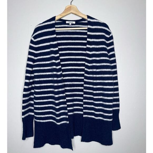 Madewell Walker Striped Open Front Cardigan Sweater Blue/White Size XXS - Picture 2 of 7